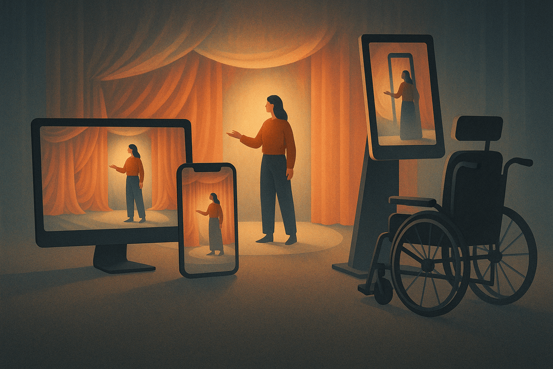 Cover illustration for Adaptive Presentation Core showing theme and context shaping multiple interface surfaces